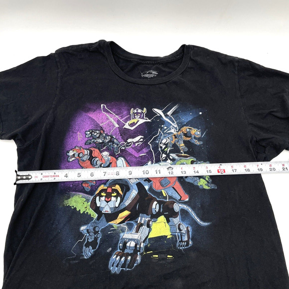 2017 Voltron Legendary Defender Black Distressed Graphic T-Shirt Size L - FLAWED - Picture 6 of 10